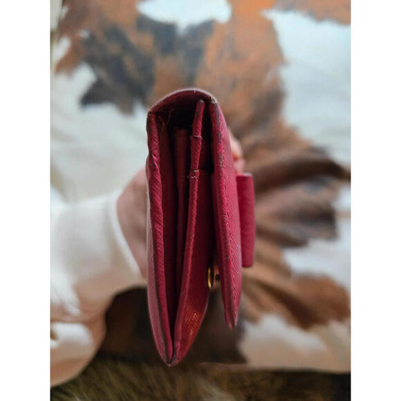 Authentic Prada Pink Saffiano Bow Wallet - Picture 11 of 15